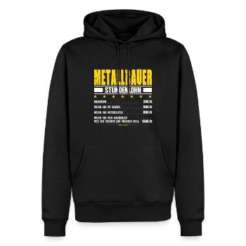 Metallbauer Stundenlohn Schweißer Metallbau Gehalt - Männer Premium Bio Hoodie - Schwarz - Vorne - Nico (187cm)