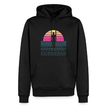 VTT Vélo Vélo Hommes Cyclistes - Sweat à capuche Premium bio Homme - noir - Devant - Nico (187cm)