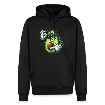 Coole Avocado Veganer Cartoon Comic Sonnenbrille - Männer Premium Bio Hoodie - Schwarz - Vorne - Nico (187cm)