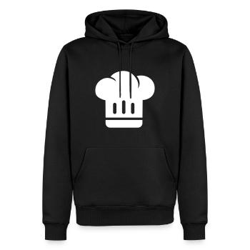 Symbole du chapeau de chef - Sweat à capuche Premium bio Homme - noir - Devant - Nico (187cm)