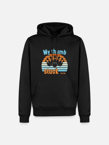 My Thumb stuck / Bowling - Männer Premium Bio Hoodie - Schwarz