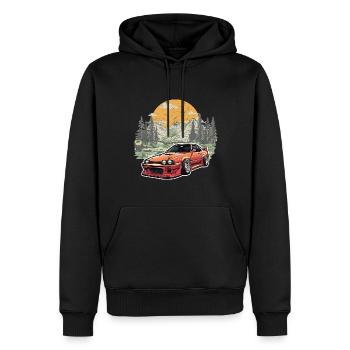 Jdm / Tuning / Turbolader / Felgen / Chiptuning - Männer Premium Bio Hoodie - Schwarz - Vorne - Nico (187cm)