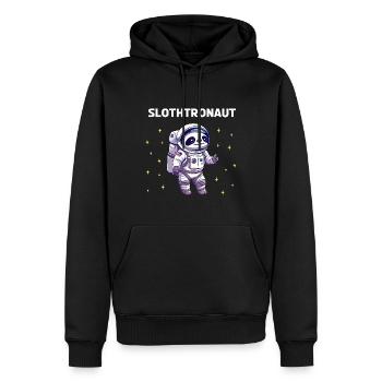Slothtronaut - Astronaut Design - Men’s Premium Organic Hoodie - black - Front - Nico (187cm)