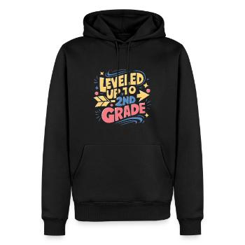 Leveled Up To 2nd Grade - Men’s Premium Organic Hoodie - black - Front - Nico (187cm)