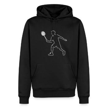 Squash Badminton Joueurs de badminton Femmes Badminton - Sweat à capuche Premium bio Homme - noir - Devant - Nico (187cm)