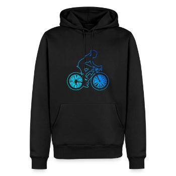 Vélo VTT Vélo Femmes Cyclisme - Sweat à capuche Premium bio Homme - noir - Devant - Nico (187cm)