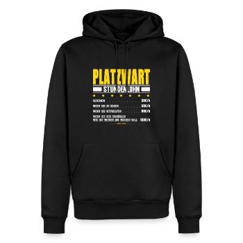 Platzwart Stundenlohn Rasenpfleger Gehalt Rasen - Männer Premium Bio Hoodie - Schwarz - Vorne - Nico (187cm)