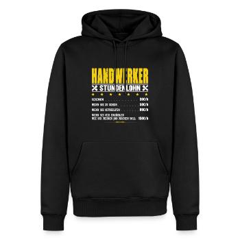 Handwerker Stundenlohn Maurer Maler Elektriker - Männer Premium Bio Hoodie - Schwarz - Vorne - Nico (187cm)