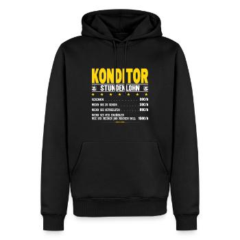 Konditor Stundenlohn Konditorei Gehalt Spruch - Männer Premium Bio Hoodie - Schwarz - Vorne - Nico (187cm)