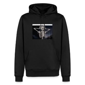 Bild r - Männer Premium Bio Hoodie - Schwarz - Vorne - Nico (187cm)