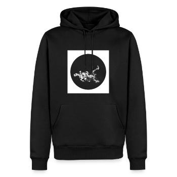 Circle modern speckled cool stylish - Men’s Premium Organic Hoodie - black - Front - Nico (187cm)