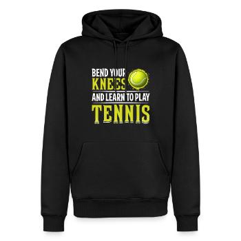 Lernen Sie Tennis Zu Spielen Lustige Sportspieler - Männer Premium Bio Hoodie - Schwarz - Vorne - Nico (187cm)