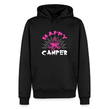 campeur heureux - Sweat à capuche Premium bio Homme - noir - Devant - Nico (187cm)