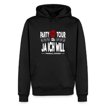 Jga Ja ich will Fussball gucken Hochzeitsantrag - Männer Premium Bio Hoodie - Schwarz - Vorne - Nico (187cm)