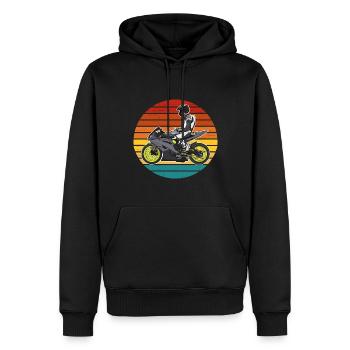 Motorcycle Lifestyle / Motorrad / Motorräder biker - Männer Premium Bio Hoodie - Schwarz - Vorne - Nico (187cm)