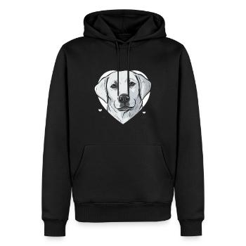 Labrador Heart - Men’s Premium Organic Hoodie - black - Front - Nico (187cm)