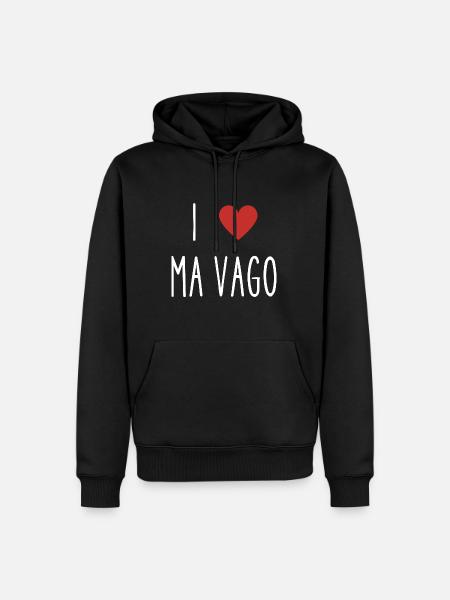 i love ma vago - Sweat à capuche Premium bio Homme - noir