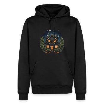 Ambiance de Noël avec nos décorations pour la maison - Sweat à capuche Premium bio Homme - noir - Devant - Nico (187cm)