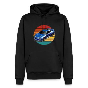Jdm / Tuning / Turbolader / Felgen / Chiptuning - Männer Premium Bio Hoodie - Schwarz - Vorne - Nico (187cm)
