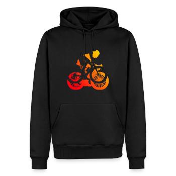 Vélo de route Hommes Vélo de route Femme Cyclisme sur route - Sweat à capuche Premium bio Homme - noir - Devant - Nico (187cm)