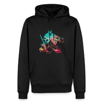 Cool ice hockey goalkeeper - Men’s Premium Organic Hoodie - black - Front - Nico (187cm)