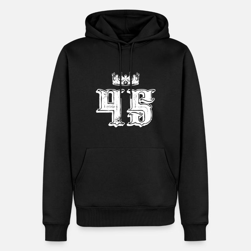 45 Couronne numérique - Sweat à capuche Premium bio Homme - noir