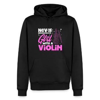 Violoniste Orchestre violoniste Amateur de violon - Sweat à capuche Premium bio Homme - noir - Devant - Nico (187cm)