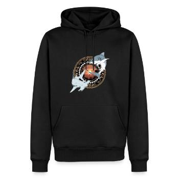 Hammerhai Weißer Hai Hawaiianisch - Männer Premium Bio Hoodie - Schwarz - Vorne - Nico (187cm)