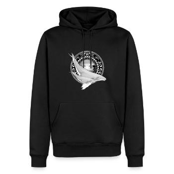 Baleine à bosse hawaïenne - Sweat à capuche Premium bio Homme - noir - Devant - Nico (187cm)
