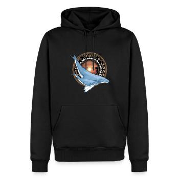 Baleine à bosse hawaïenne - Sweat à capuche Premium bio Homme - noir - Devant - Nico (187cm)