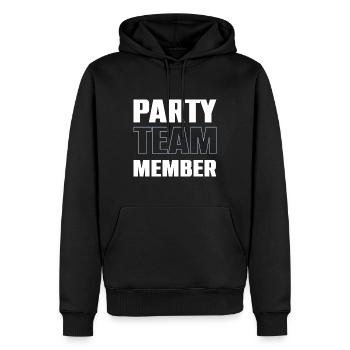 Équipe de fête - Sweat à capuche Premium bio Homme - noir - Devant - Nico (187cm)