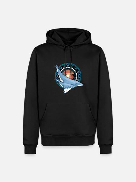 Humpback Whale Hawaiian - Men’s Premium Organic Hoodie - black