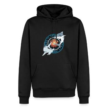 Hammerhai Weißer Hai Hawaiianisch - Männer Premium Bio Hoodie - Schwarz - Vorne - Nico (187cm)