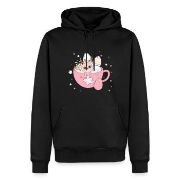 BOW Easter Chibi Cup 01 - Sweat à capuche Premium bio Homme - noir - Devant - Nico (187cm)