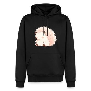 Süßer Vintage Igel - Männer Premium Bio Hoodie - Schwarz - Vorne - Nico (187cm)