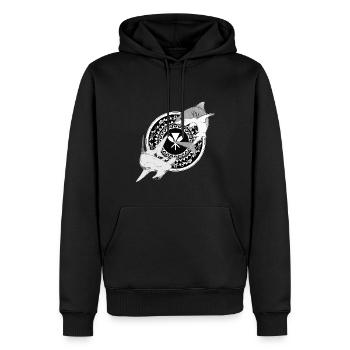 Kanaka Maoli Hammerhai Weißer Hai - Männer Premium Bio Hoodie - Schwarz - Vorne - Nico (187cm)