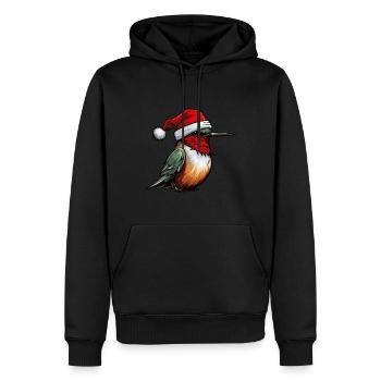 Kolibri Vogel Weihnachten Tier - Männer Premium Bio Hoodie - Schwarz - Vorne - Nico (187cm)