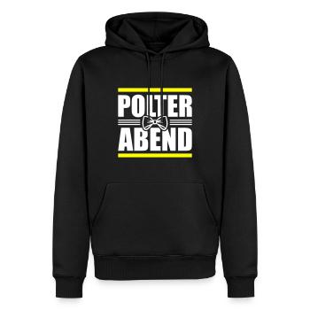 Polterabend polterabend - Herre Premium økologisk hoodie - sort - Foran - Nico (187cm)