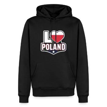 Polen Herz Flagge Stolz Patriotisch Polnisch - Männer Premium Bio Hoodie - Schwarz - Vorne - Nico (187cm)