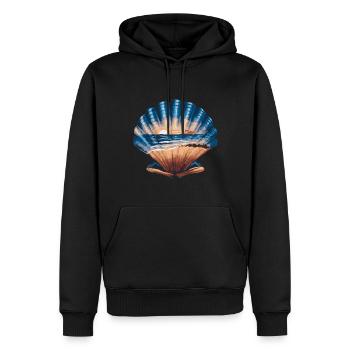 Muschel Strand Szene Serene Ozean Landschaft - Männer Premium Bio Hoodie - Schwarz - Vorne - Nico (187cm)