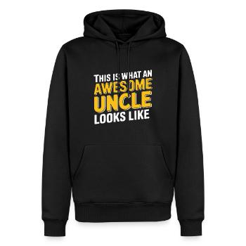 This Is What An Awesome Uncle Looks Like - Men’s Premium Organic Hoodie - black - Front - Nico (187cm)