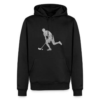Floorball Player Fingerprint Floorballer Boys - Sweat à capuche Premium bio Homme - noir - Devant - Nico (187cm)