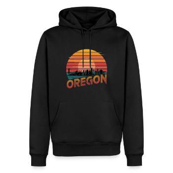 Oregon Portland Amerika Bundesstaat für Oregon - Männer Premium Bio Hoodie - Schwarz - Vorne - Nico (187cm)
