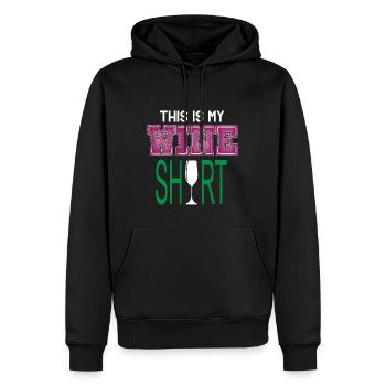 C'est ma chemise à vin vin vin amour idée cadeau - Sweat à capuche Premium bio Homme - noir - Devant - Nico (187cm)