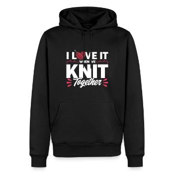 Amateurs de tricot Fil Tricot Tricot Cadeau - Sweat à capuche Premium bio Homme - noir - Devant - Nico (187cm)