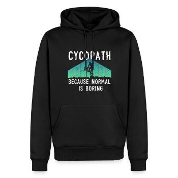 Cycopath - Männer Premium Bio Hoodie - Schwarz - Vorne - Nico (187cm)