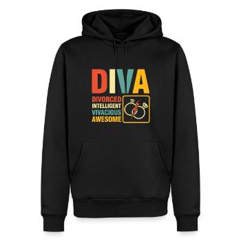 Diva Divorced Inteligent Vivacious Awesome - Männer Premium Bio Hoodie - Schwarz - Vorne - Nico (187cm)