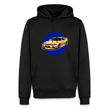 Jdm Halloween edition / Tuning Mechaniker Kostüm - Männer Premium Bio Hoodie - Schwarz - Vorne - Nico (187cm)
