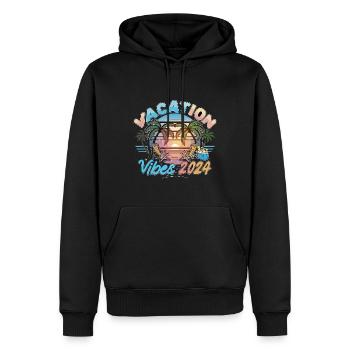 Vacation Vibes 2024 Sunset Palms and Beach - Männer Premium Bio Hoodie - Schwarz - Vorne - Nico (187cm)