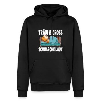 Träume Gross Schnarche Laut - Männer Premium Bio Hoodie - Schwarz - Vorne - Nico (187cm)